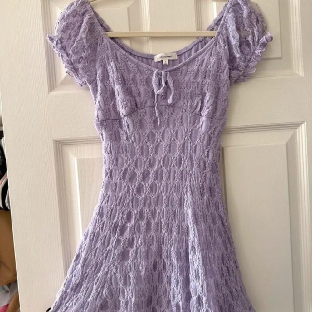 SHEIN Lilac Lace Backless Dress
